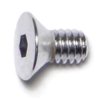 Midwest Fastener 1/4"-20 Socket Head Cap Screw, Flat Head, Chrome Plated Steel, 1/2 in Length, 10 PK 74166